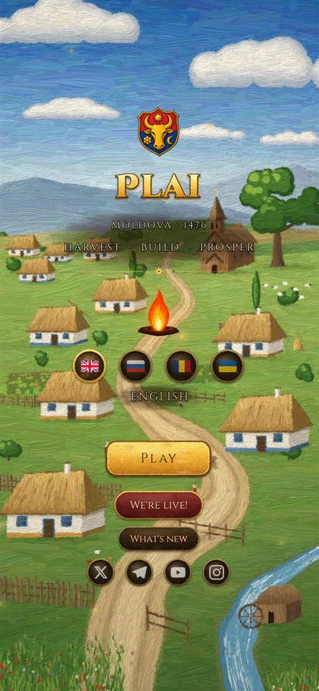 The oil-painted title screen