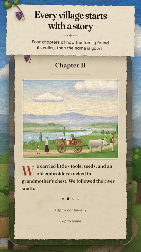Store screenshot: every village starts with a story